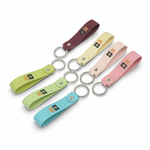 Porte-clés en cuir PU coloré, porte-clés promotionnel, cadeau d'entreprise, fabricant OEM, couleur crème ou personnalisé - Product Image 5