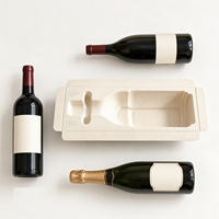 Plateau de transport pour vin en pulpe moulée écologique jetable, emballage en pulpe de papier haute densité pour la sécurité des bouteilles en verre