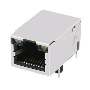 2250067-6 Single Port Tab Up Ethernet LED Shielded Cat5e CaT6 CaT7 PCB 8P8C Modular Jack Female Connector <strong>Socket</strong> RJ45 - Product Image 4