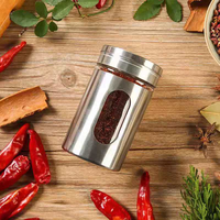 Organisateur d'épices Conteneurs de rangement pour barbecue Conteneurs pour sel poivre noir Pot en acier inoxydable 304 Ensemble de pots à épices populaires
