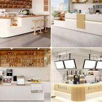 Modèle personnalisé Yimutang 20251226, comptoir de réception en acier inoxydable, design minimaliste moderne, multifonctionnel, arc de coin, café, bar