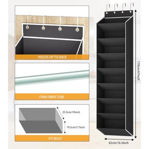 Over The Door Shoe Organizer 8 Tier Hanging Rack For Closet Door Deep Pocket Storage For Shoes Minimalist Design Non Woven - Product Image 6