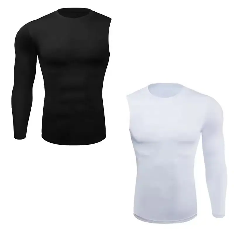 Nouvelles chemises de Compression pour hommes 1/2 un bras à manches longues athlétique couche de Base maillot de corps équipement t-shirt pour entraînement basket-ball
