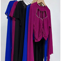Traje de Danza del Vientre Primavera Verano Nuevo 5076 Conjunto de Manga Larga con Lazo de Hoja de Loto para Práctica y Clases