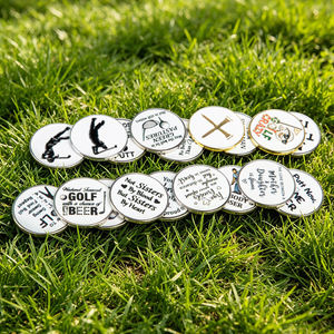 Marqueurs de balle de golf de haute qualité avec logo personnalisé, marqueurs de position de balle de golf ronds, marqueurs de putting gravables - Product Image 1