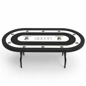 Mesa de póker Texas ovalada impermeable con patas plegables para juego, calidad de Casino YH