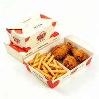 Boîte à emporter pliable en kraft de qualité alimentaire, trois tailles personnalisables, achat en gros pour riz, barbecue, snacks, traiteur, fournisseurs de détail