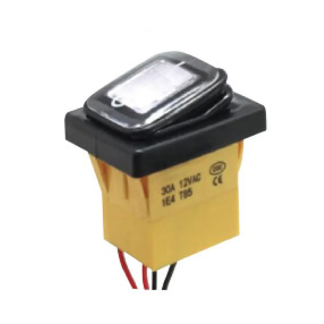 Hot Selling ABILKEEN Oil And Waterproof IP67 Square Button ON-OFF LED Light Rocker Switch 20A 250VAC With Wire Cable
