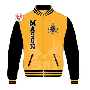 Veste de maçon maîtricien maçonnique sur mesure en satin |   Veste universitaire personnalisée avec logo brodé pour hommes, regalia maçonniques - Product Image 6