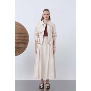 Ensemble jupe femme avec fermeture éclair discrète - 14315TKS - MARRON - Product Image 3