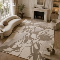 Tapis de luxe en laine douce à motifs marbrés, texture naturelle 3D sculptée, grand tapis pour salon et décoration intérieure
