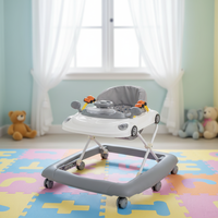 Bestseller: Girello Pieghevole per Bambini DW-106 con 6 Ruote Girevoli, Telaio in Acciaio Inox, Giocattolo Rotante con Interruttore Musicale, Capacità di Carico 20KG