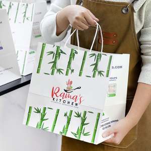 Bolsas de Papel Kraft Impresas Personalizadas, Biodegradables, Reciclables y Ecológicas al por Mayor, con Asas, para Comida para Llevar de Restaurantes - Product Image 6