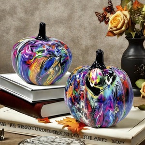 Nouvelle figurine décorative en résine époxy sculptée, motif citrouille graffiti d'Halloween, pour la décoration de cour, de jardin et d'extérieur - Product Image 1