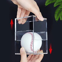 Vitrine de présentation de balles de baseball en PS anti-UV pour balles de 9 pouces - Haute transparence, anti-poussière, empilable, protecteur de souvenirs 8x8 cm
