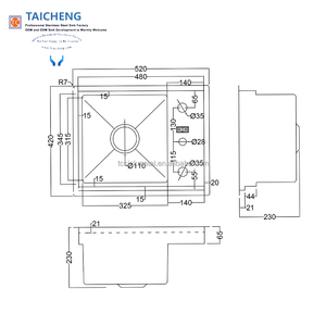Fregadero de Barra Oculto Bajo Encimera de Acero Inoxidable SUS304 Nano Negro de 520x420 mm, Hecho a Mano, con <span class=keywords><strong>Enjuagador</strong></span> de Vasos y Grifo Elevador - Product Image 2