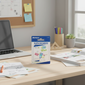 Mengfu M-0125 Clip per Rilegatura Colorate da 15mm per Ufficio e Scuola, 9 Pezzi con Magnete, in Materiale Plastico PP, Prodotte in Cina - Product Image 3