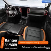 Kit de garnitures intérieures complètes à motif fibre de carbone pour Ford Ranger T9 2023-2026 Wildtrak Raptor Pickup LHD RHD – Housses décoratives intérieures