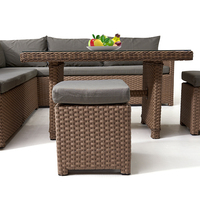 Juego de Sofás de Mimbre Moderno y Lujoso para Exteriores, de Aluminio y Ratán, Resistente a la Intemperie, con Protección UV, Ecológico, de Una Plaza, para Jardín o Patio