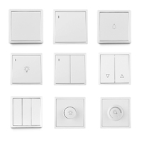 Interrupteur mural standard européen 1 bouton 1 voie, grand bouton, 250V 10A, finition dorée, PC IP20, design moderne et durable