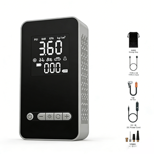 Gonfleur de pneus portable <span class=keywords><strong>MAX</strong></span> 150 PSI, compresseur d'<span class=keywords><strong>air</strong></span> sans fil avec lumière LED, batterie rechargeable, ABS, pneus de voiture - Product Image 1
