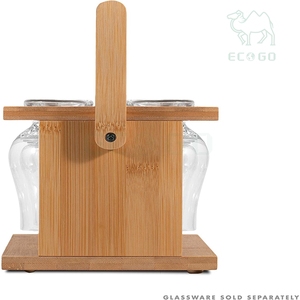 Estante de madera Premium para copas de vino Estante colgante de bambú para whisky - Product Image 6