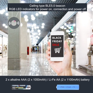 STiE5Plus 2 x Li-Fe AAA แบตเตอรี่แหล่งจ่ายไฟ 4-5 ปีอายุการใช้งานยาวนาน 3 แกนเซ็นเซอร์เร่งความเร็ว BLE5.0 Beacon Eddystone <span class=keywords><strong>iBeacon</strong></span> - Product Image 3