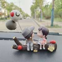 Nouvelle branche d'arbre mignonne et ballon blanc décoration de voiture Kits de résine intérieure pour Console Center Style dessin animé
