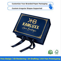 Boîte cadeau compostable non enduite, durable, de type tiroir, avec logo personnalisé, emballage de parfum avec intérieur doublé de papier