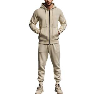 Nuovi set da uomo autunno inverno felpa con cerniera + pantaloni tuta Casual abbigliamento sportivo da uomo - Product Image 1