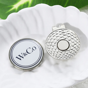 Marqueur de balle de golf magnétique argenté avec clip pour chapeau, en alliage de zinc métallique, personnalisable avec logo de marque commerciale, clips magnétiques pour marqueurs de balle de golf pour chapeau - Product Image 4