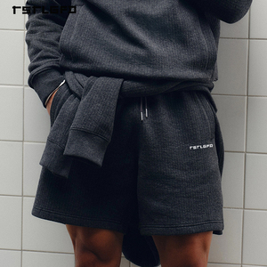 Pantalones Deportivos Casuales para Hombre, Tejido Waffle Sólido, 100% Algodón Ecológico, Bolsillos Estándar GR, para Verano y Otoño, Ropa de Calle y para el Hogar - Product Image 5