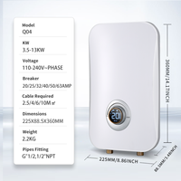 Chauffe-eau électrique instantané sans réservoir à commande numérique 220V 3.5KW, vente chaude, chauffe-eau de salle de bain, chauffe-eau sans réservoir pour douches