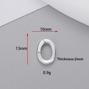 Mặt Dây chuyền nối móc cài cho đồ trang sức làm phẳng hình bầu dục hình dạng mùa xuân Vòng <span class=keywords><strong>Clasp</strong></span> 925 <span class=keywords><strong>Sterling</strong></span> Bạc đồ trang sức phát hiện thành phần - Product Image 4