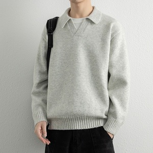 Maglione da <span class=keywords><strong>uomo</strong></span> con collo a Polo invernale in <span class=keywords><strong>maglia</strong></span> di lana Merino in misto Cashmere - Product Image 2