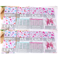 Porte-badge infirmière horizontal personnalisé en ABS avec paillettes, porte-étiquettes d'identification, accessoire pour infirmière