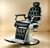 Fauteuil de barbier rétro élégant et inclinable pour hommes, pour salon de coiffure