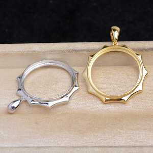 Accesorio para Joyería de Perlas, Plata S925, 20.6-20.9mm, Colgante Marbella, Base Vacía, Superficie Lisa, Dijes Finos -6068 - Product Image 2