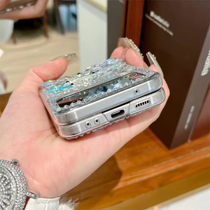 Couverture arrière mobile de protection en diamant scintillant fait main de luxe pour <span class=keywords><strong>Samsung</strong></span> Z <span class=keywords><strong>Flip</strong></span> 6 5 <span class=keywords><strong>4</strong></span> 3 Bling strass fleur coque de téléphone - Product Image 6