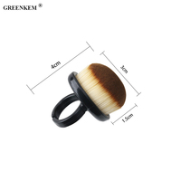 Brosse à poussière pour ongles mini portable en forme d'anneau, à poils doux, pour le nettoyage avant la manucure et le nail art