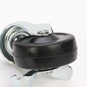 Furniture Casters 2.5 Inch Rubber Wheel With Brake Screw Mount Industrial Design Durable Metal Construction - Product Image 3