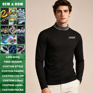 Custom Mens Golf Compression <b>Long</b> <b>Sleeve</b> <b>Base</b> <b>Layer</b> Shirt Quick Dry Breathable Stretch Worsted Fabric Eco Friendly Anti Wrinkle - Product Image 1