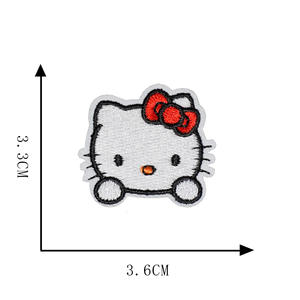 New Arrival Ready to Ship <strong>Hello</strong> Patches Embroidery Iron on Mini Cute <strong>Kitty</strong> Patch for <strong>Clothing</strong> Bags Garments - Product Image 5