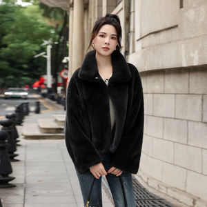 Manteau <span class=keywords><strong>en</strong></span> fourrure de vison court décontracté pour femmes, nouveau design 2025, avec col <span class=keywords><strong>en</strong></span> velours et doublure <span class=keywords><strong>en</strong></span> soie, <span class=keywords><strong>veste</strong></span> d'hiver de luxe - Product Image 4