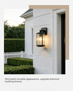 Lampada da Parete Esterna Moderna Nera Impermeabile E27 40W con Corpo in Alluminio e Diffusore in PC per Villa, Portico, Giardino, Balcone - Product Image 2