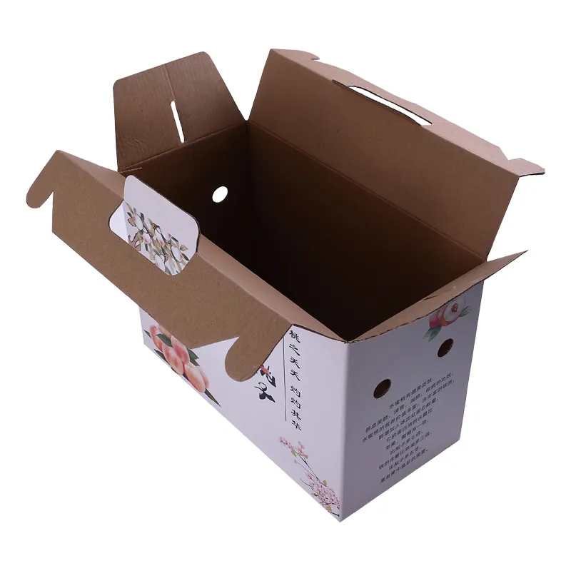 Customizable white portable corrugated box fruit gift box tile delivery transportation cost is low