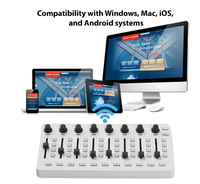 Nouveau stock M-VAVE SMC-Mixer Contrôleur MIDI sans fil Console de mixage Connexion BT Contrôleur USB Mixeur pour la plupart des Instruments électroniques
