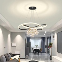 Lustre LED moderne minimaliste transfrontalier en fer doré et silicone, en forme de trèfle à 4 boules, pour l'éclairage de salle à manger et de salon
