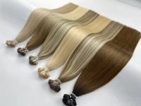Extensions de cheveux à pointes plates pré-collées en kératine, cheveux vierges doublement tirés, 100% cheveux humains européens