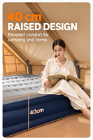 Matelas pneumatique surélevé de 40 cm avec pompe intégrée amovible, surface floquée douce, lit d'appoint pliable pour la maison et le camping
